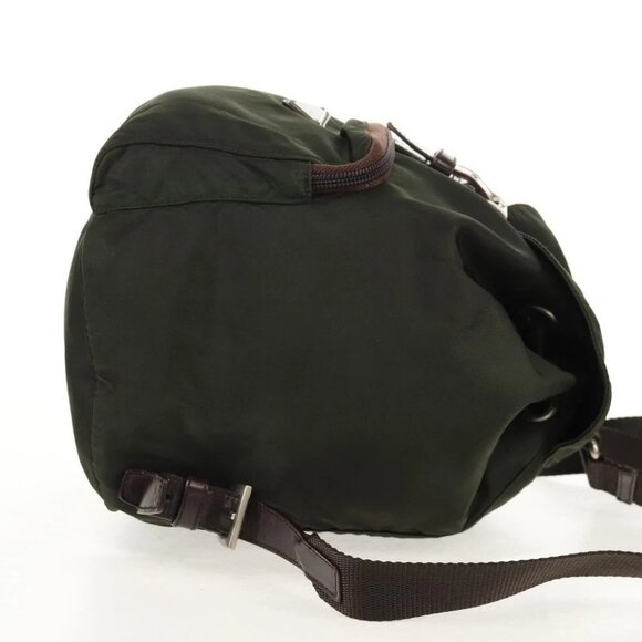 PRADA Backpack Nylon Khaki Silver - Picture 6 of 15